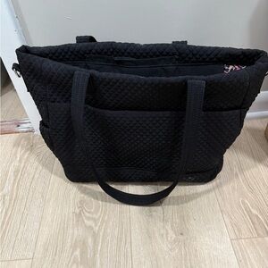 Elegant Black Quilted Tote Bag